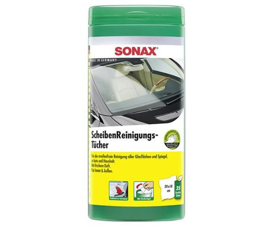 Влажные салфетки для стекол SONAX Scheiben Reinig (Германия) 25 шт