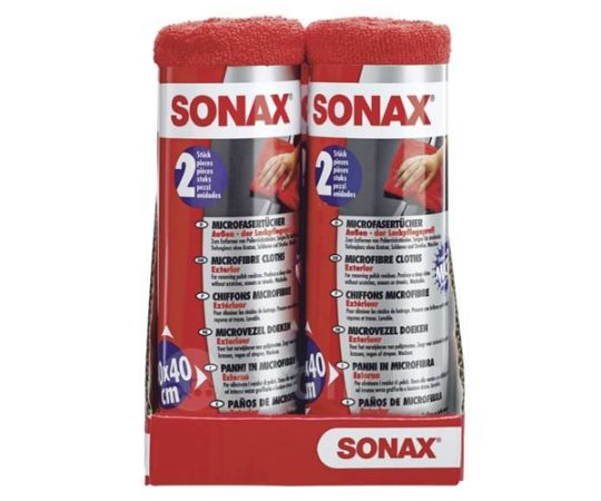 Набор салфеток из микрофибры (2 шт) для кузова SONAX Microfibre Cloth 40х40 см