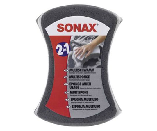 Губка + антимошка 2 в 1 для мойки авто SONAX MultiSponge двухсторонняя