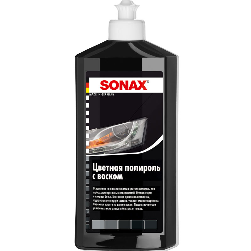 Sonax Черный автополироль c воском 500 мл SONAX NanoPro 